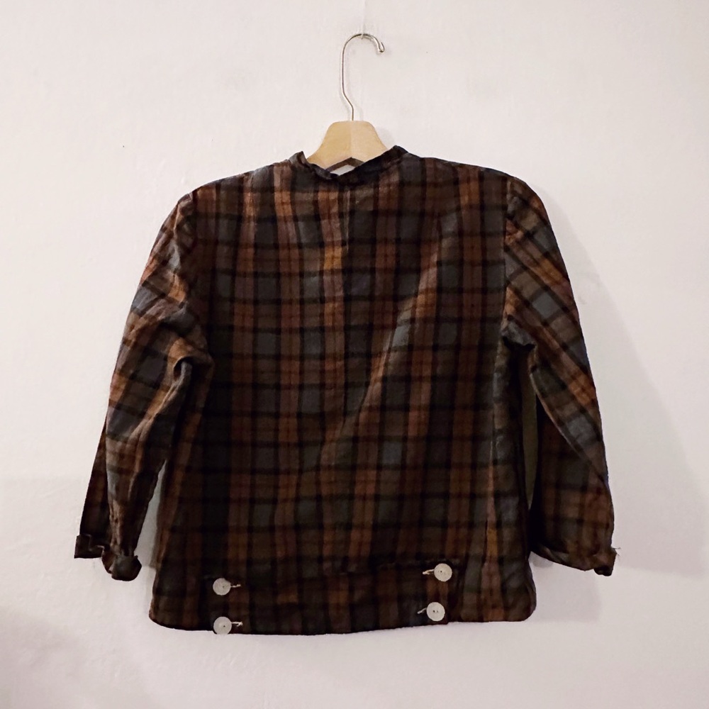 Vintage 1950s The Original Marie Phillips Plaid Button Up Shirt Blouse - Picture 3 of 5